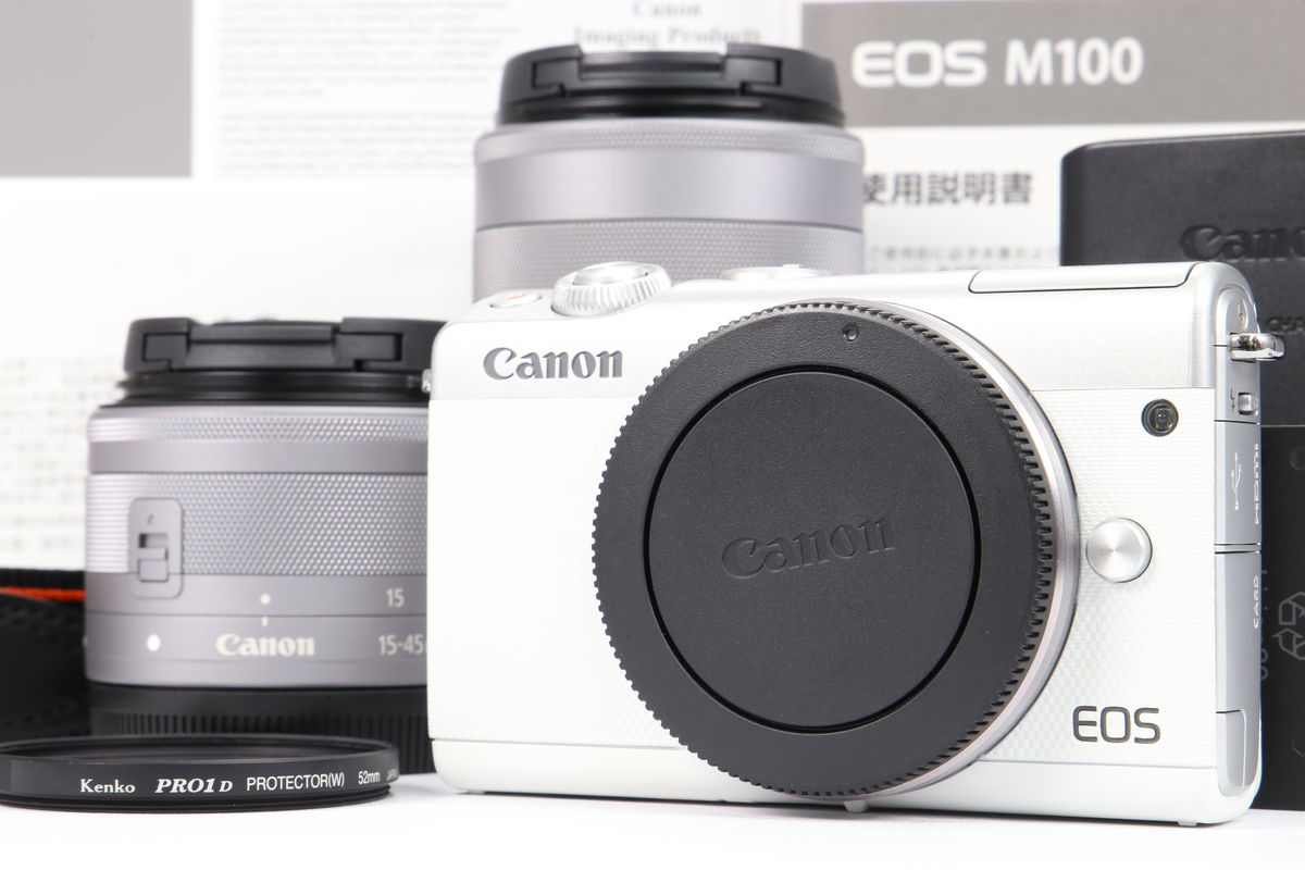 2024年11月19日に一心堂が買取したCanon EOS M100 ダブルズームキット ホワイトの画像