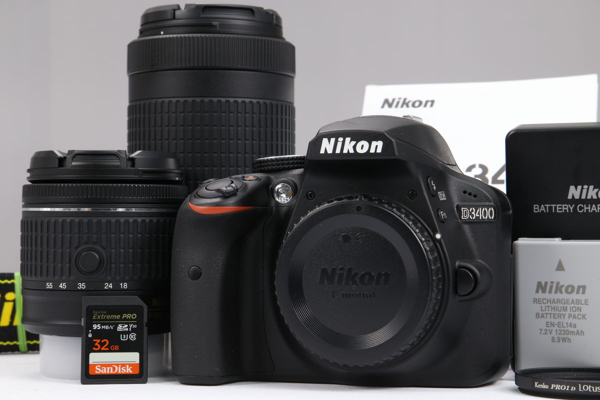 2025年01月05日に一心堂が買取したNikon D3400 ダブルズームキット ブラックの画像